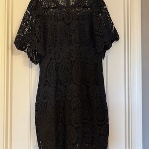 Shoshanna Black Lace Midi Dress